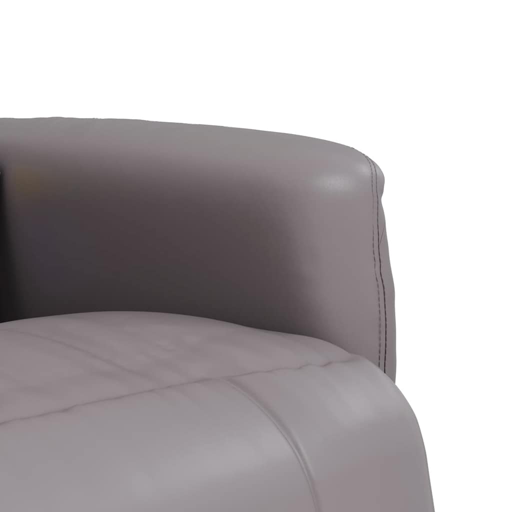 Massagesessel mit Fußteil Creme Kunstleder