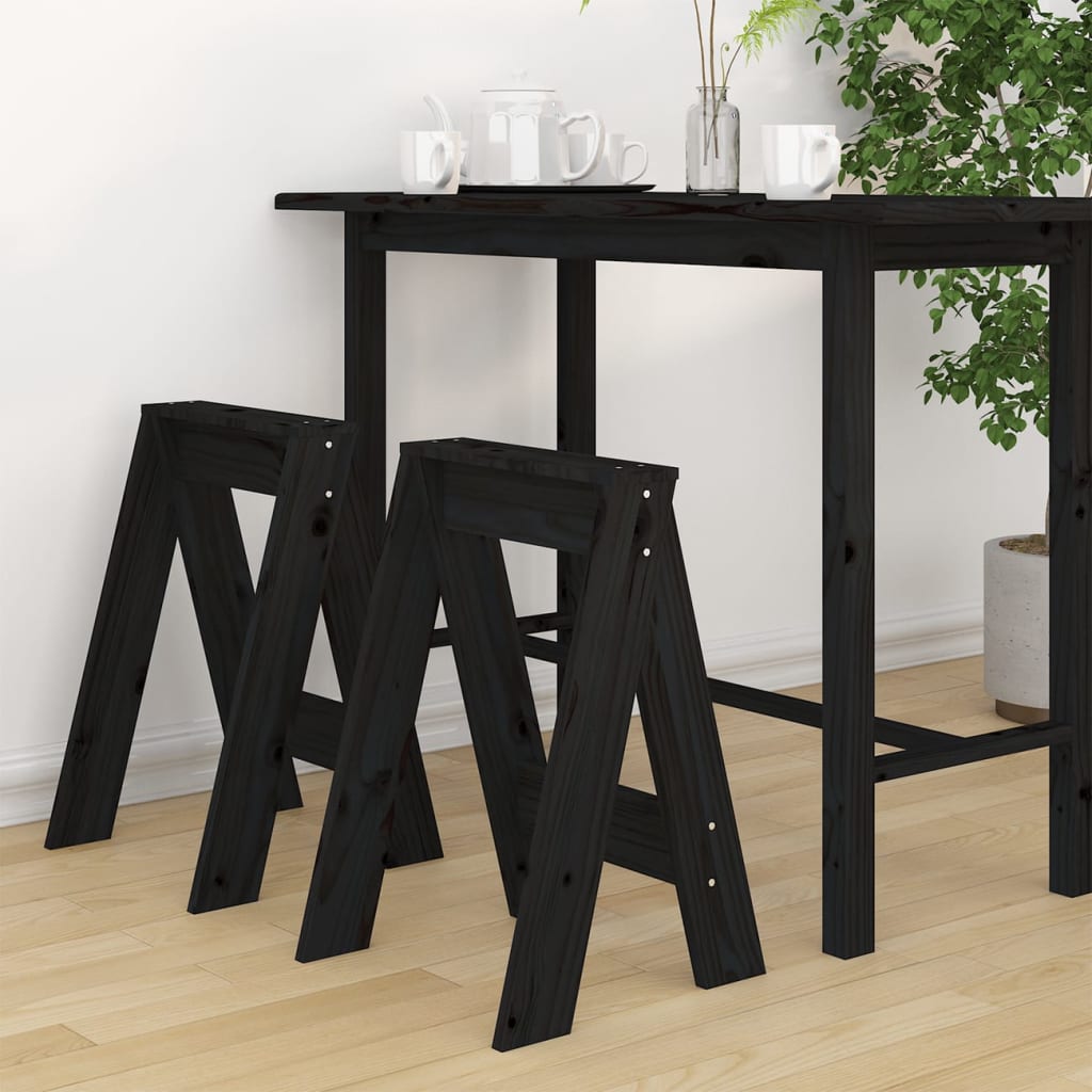 Hocker 2 Stk. 40x40x45 cm Massivholz Kiefer