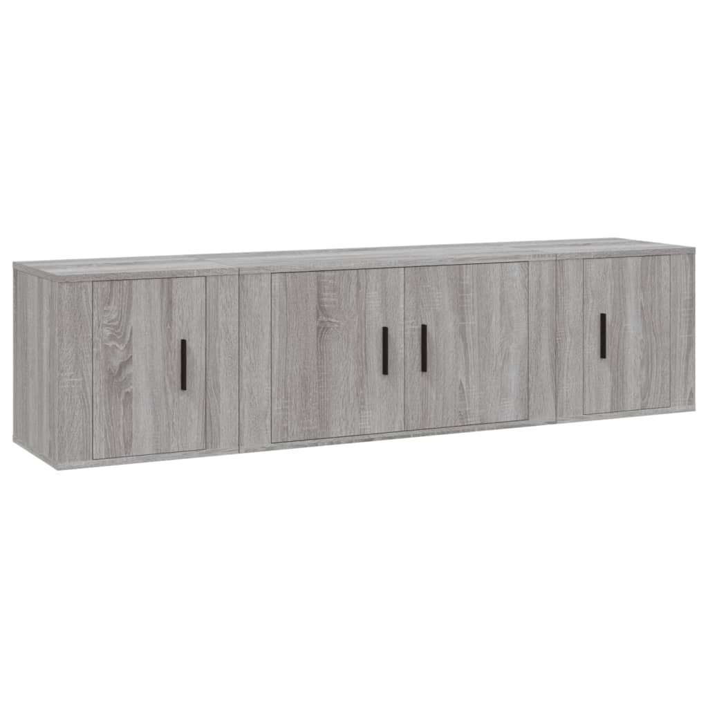 3-tlg. TV-Schrank-Set Weiß Holzwerkstoff