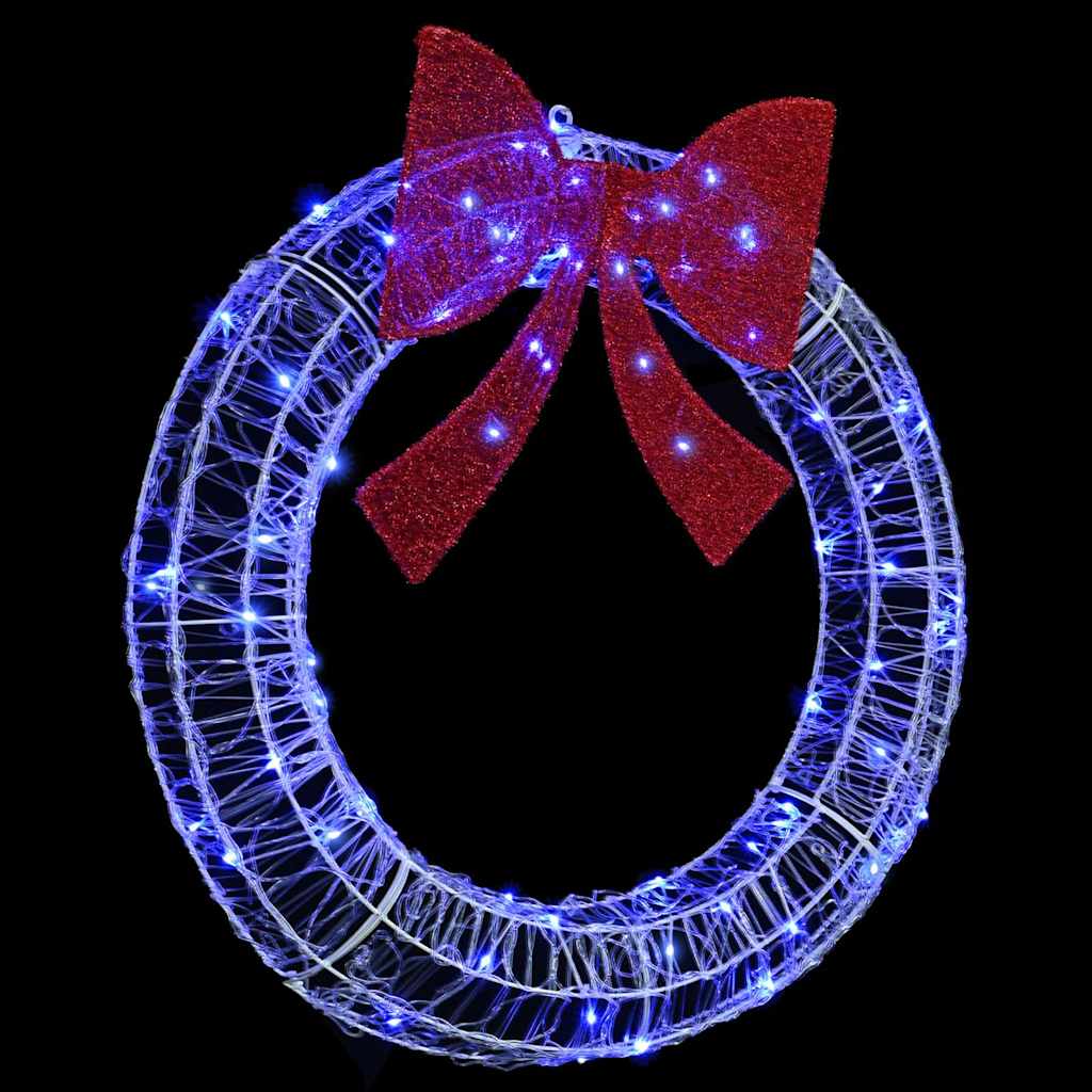 Kranz mit 60 LEDs Warmweiß 76 x 76 x 8,5 cm Acryl