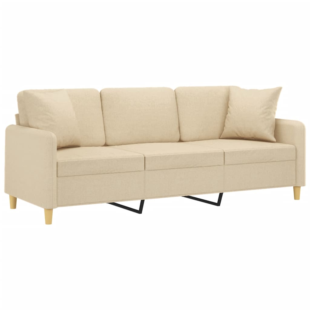 2-Sitzer-Sofa mit Zierkissen Braun 120 cm Stoff