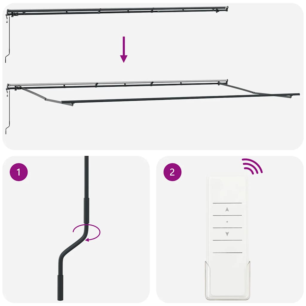 Markise Automatisch Einziehbar 350x250 cm Creme