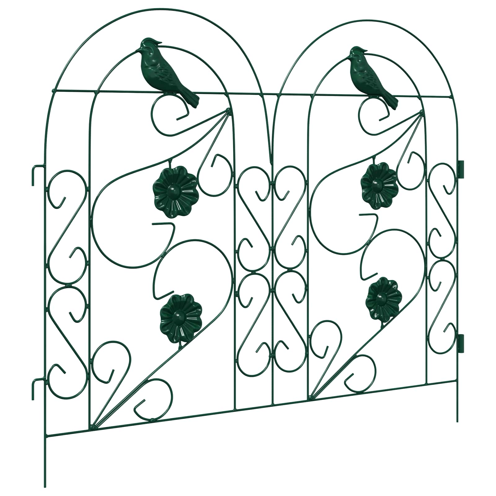 Gartenzaun 5 pcs Schwarz Stahl
