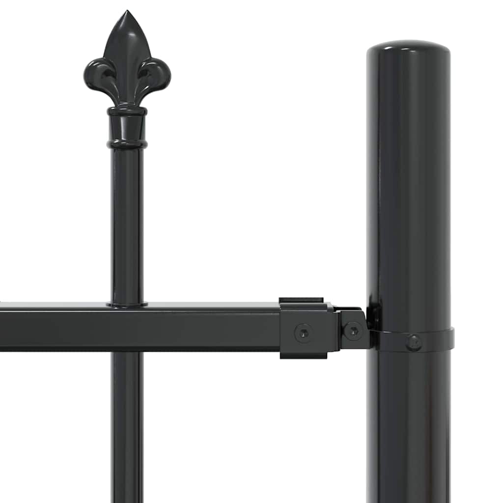 Gartenzaun Woerden mit Speerspitze Schwarz 240 x 75 cm Stahl