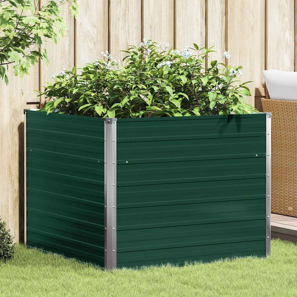 Hochbeet 100 x 100 x 77 cm Verzinkter Stahl Grau