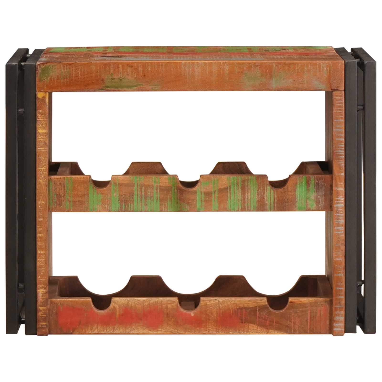 Weinregal Braun 60 x 45 x 33 cm Massives grobes Mangoholz