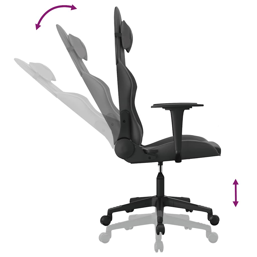 Gaming-Stuhl mit Massagefunktion Schwarz und Blau Kunstleder