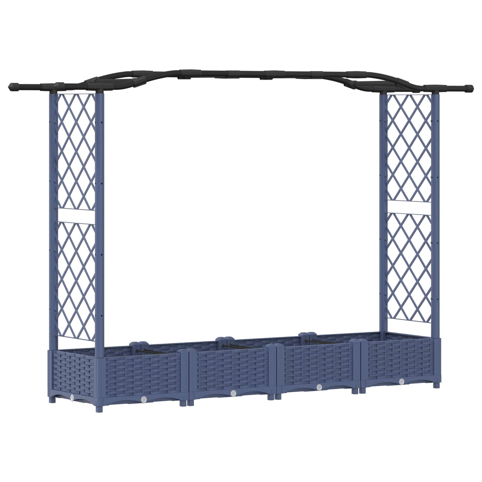 Hochbeet mit Rankgitter und Dach Braun 124 x 40 x 123 cm PP