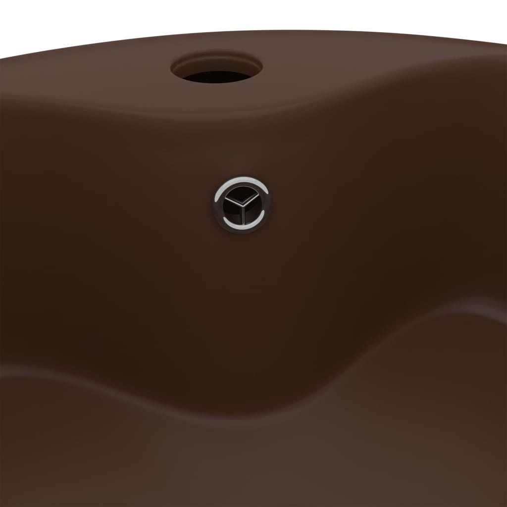 Luxus-Waschbecken mit Überlauf Matt-Weiß 36x13 cm Keramik