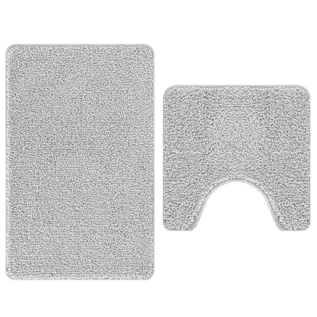 Anti-Rutsch Badematten-Set 2 pcs Dunkelgrau PP