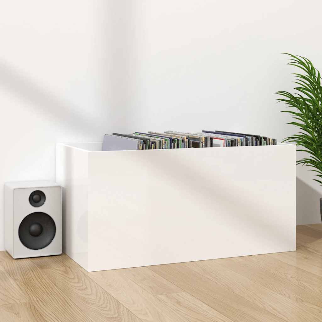 Schallplatten-Aufbewahrungsbox Weiß 71x34x36 cm Holzwerkstoff