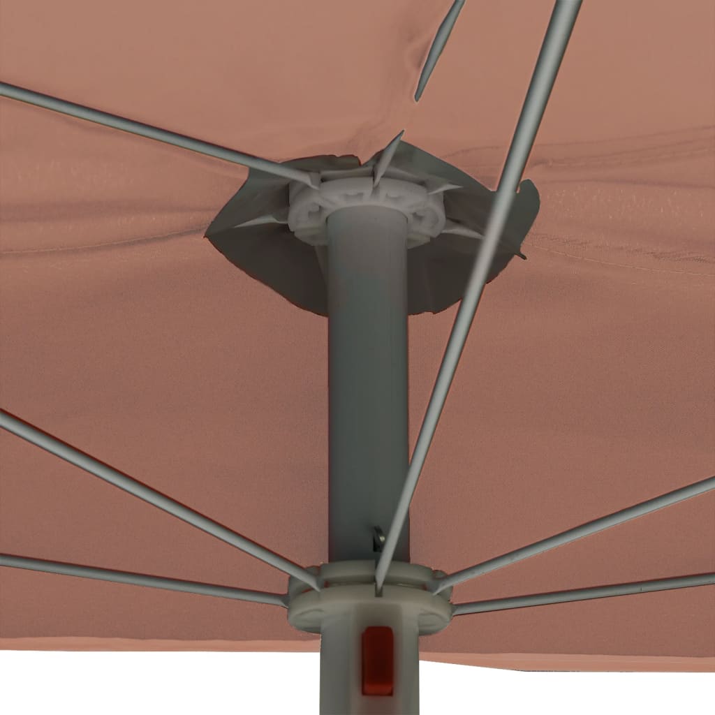 Halb-Sonnenschirm mit Mast 180x90 cm Anthrazit