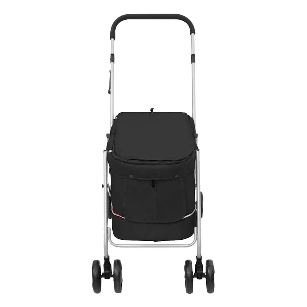 Hundewagen Faltbar Grau 100x49x96 cm Leinenstoff
