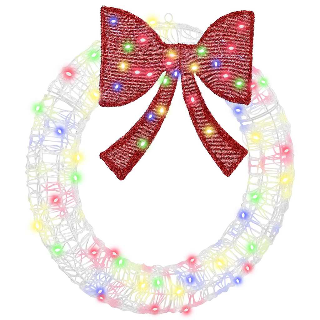 Kranz mit 60 LEDs Warmweiß 76 x 76 x 8,5 cm Acryl