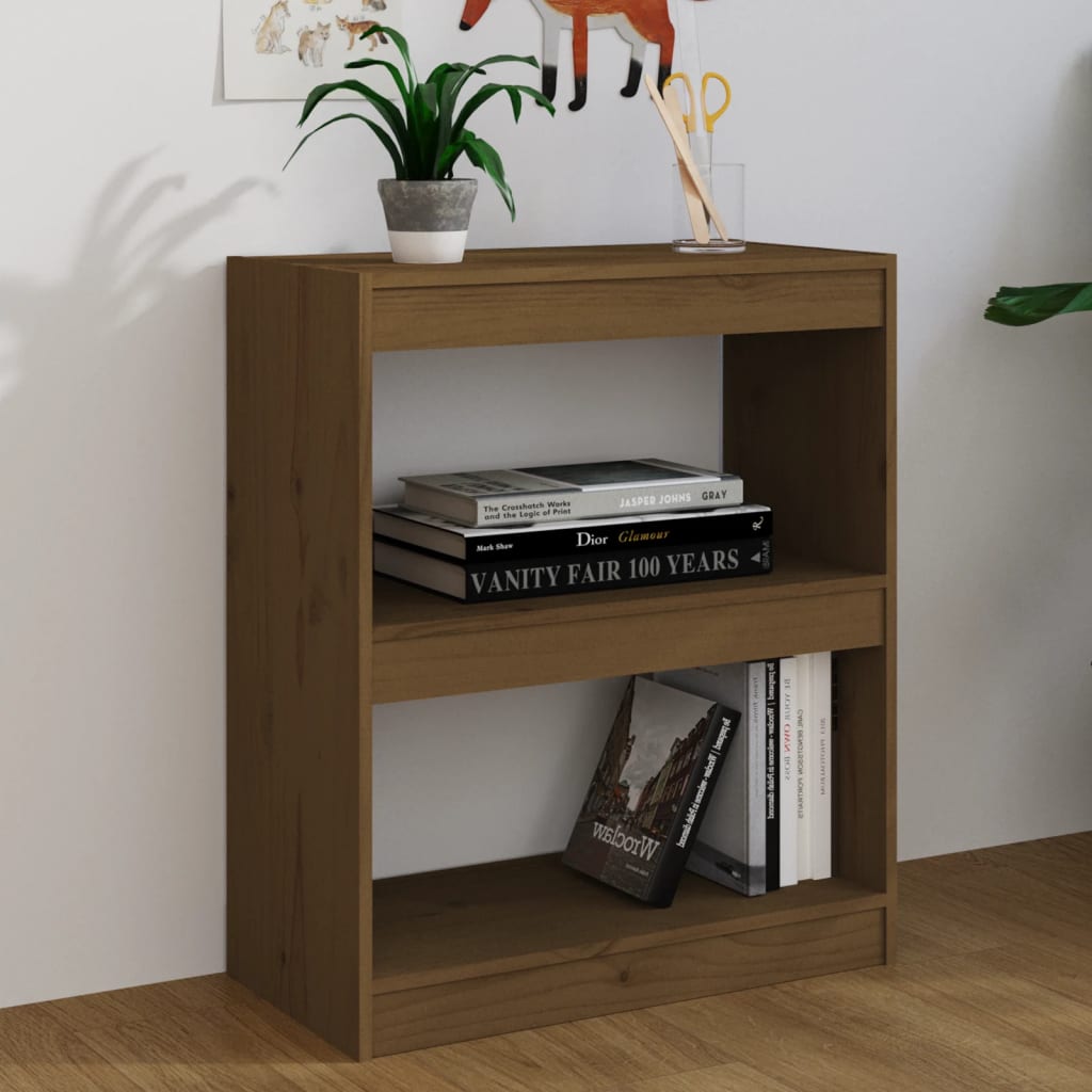Bücherregal/Raumteiler Grau 60x30x71,5 cm Massivholz Kiefer