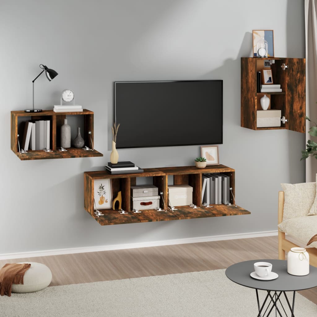 4-tlg. TV-Schrank-Set Sonoma-Eiche Holzwerkstoff