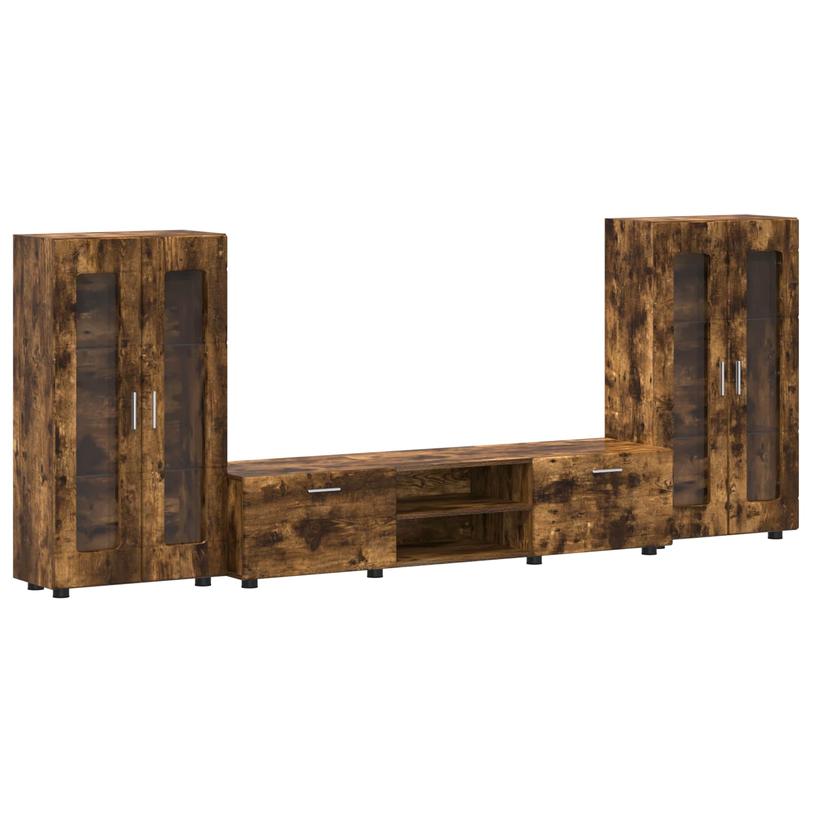 Highboard mit Regal FLORIN Weiß 60 x 35 x 182 cm Holzwerkstoff