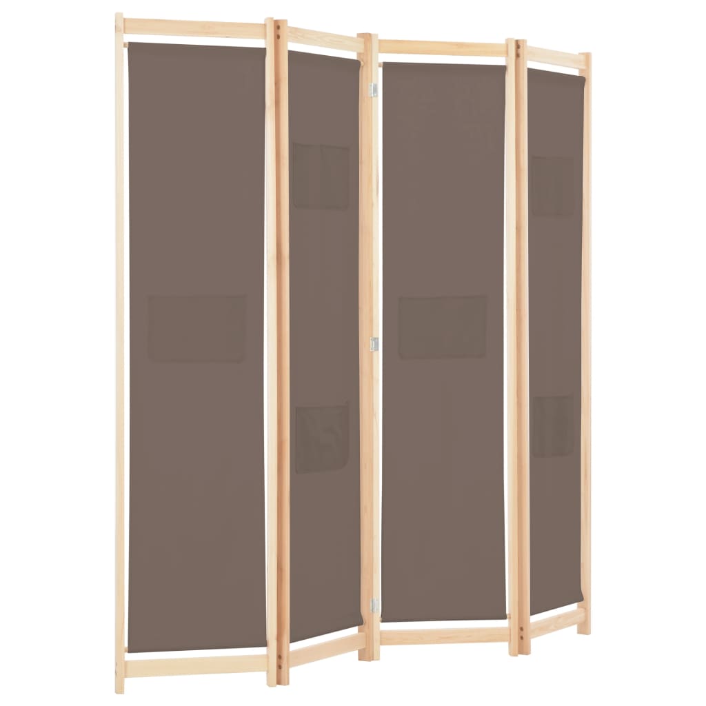 5-teiliger Raumteiler Creme 200 x 170 x 4 cm Stoff
