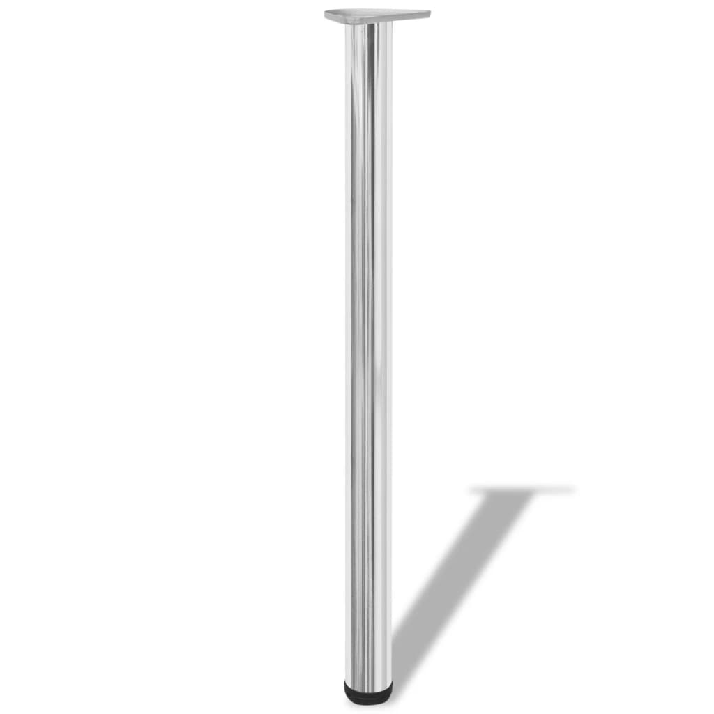 4x höhenverstellbares Tischbein Chrom 710 mm