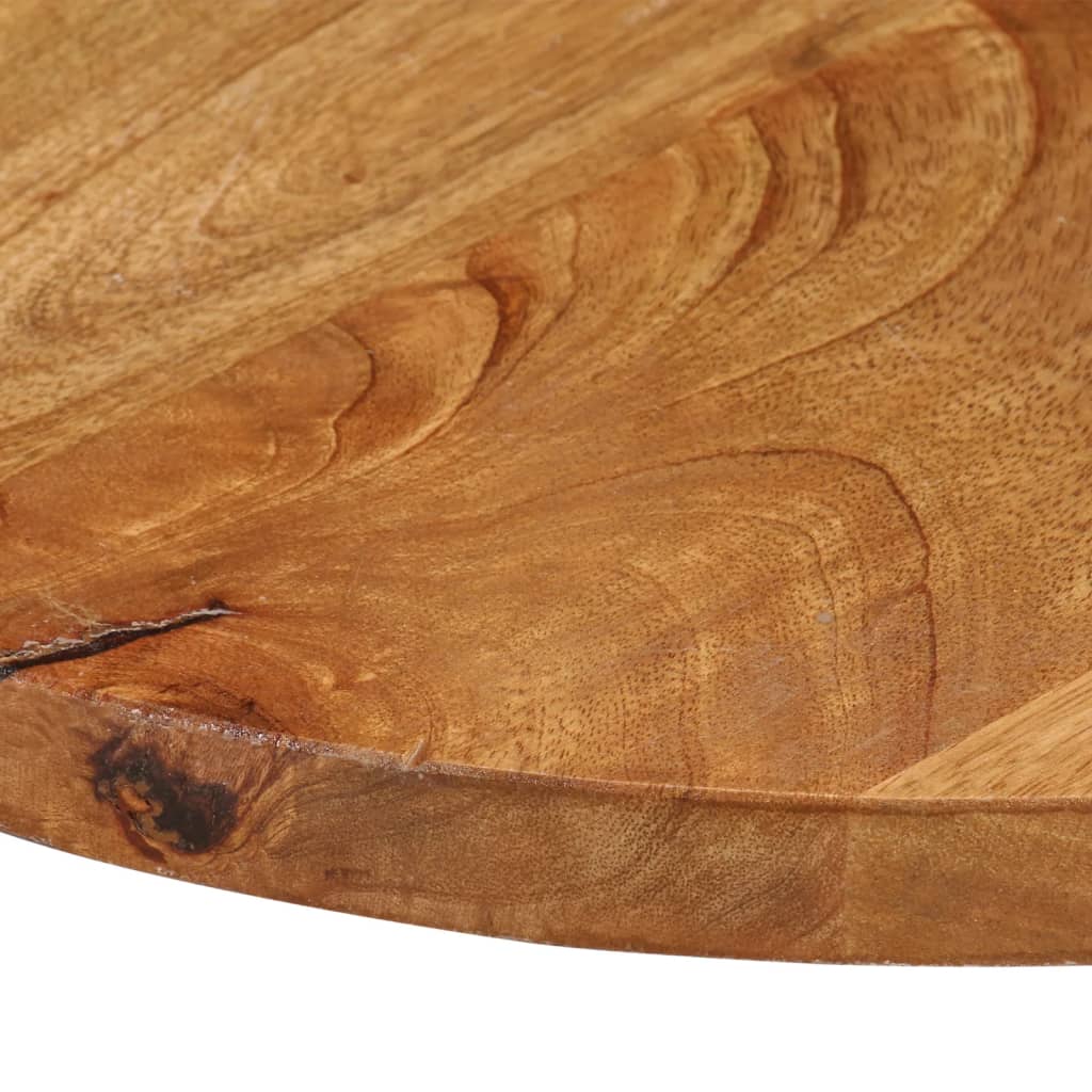 Tischplatte Ø 40x2,5 cm Rund Raues Massives Mangoholz