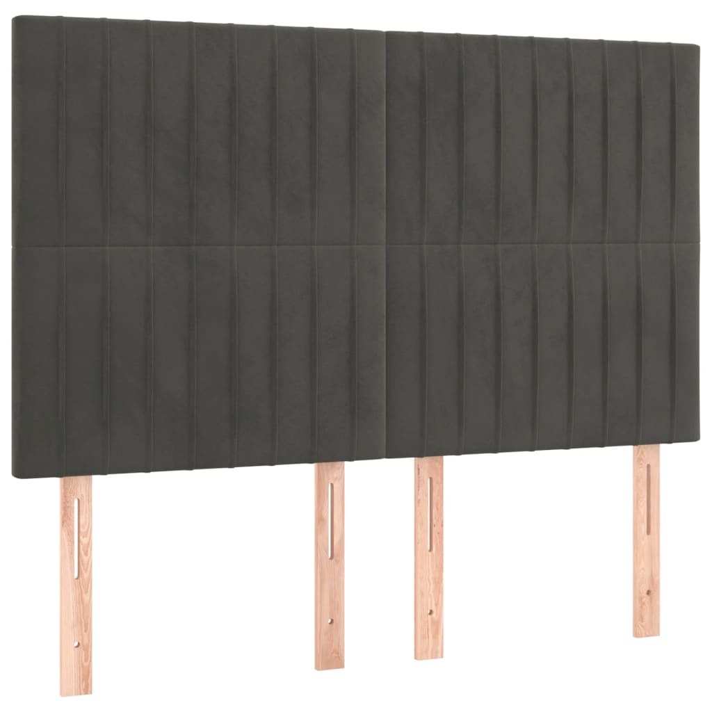 Kopfteil Hellgrau 80x5x118/128 cm Samt