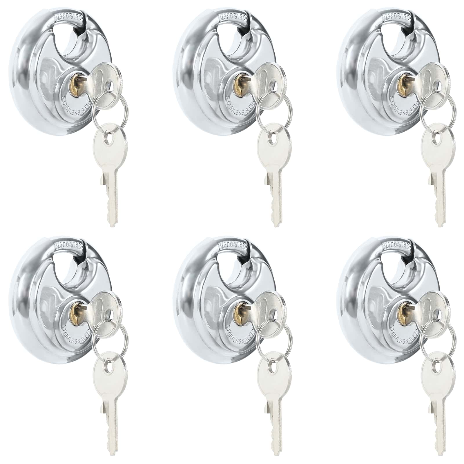 Diskusschlösser mit Schlüsseln 2 pcs Silber 6 x 2,3 x 6 cm