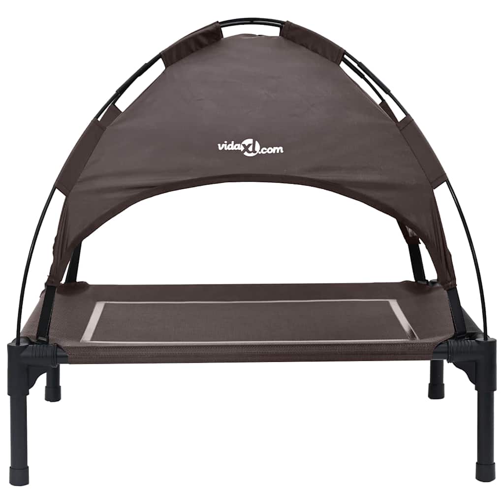 Hundeliege mit Dach Anthrazit Oxford-Gewebe und Stahl