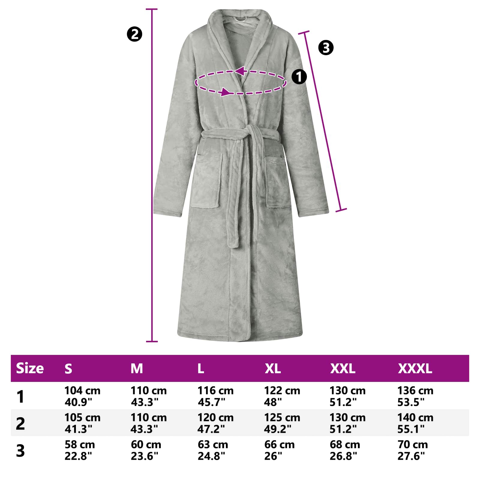 Bademantel ohne Kapuze Beige S Flanell