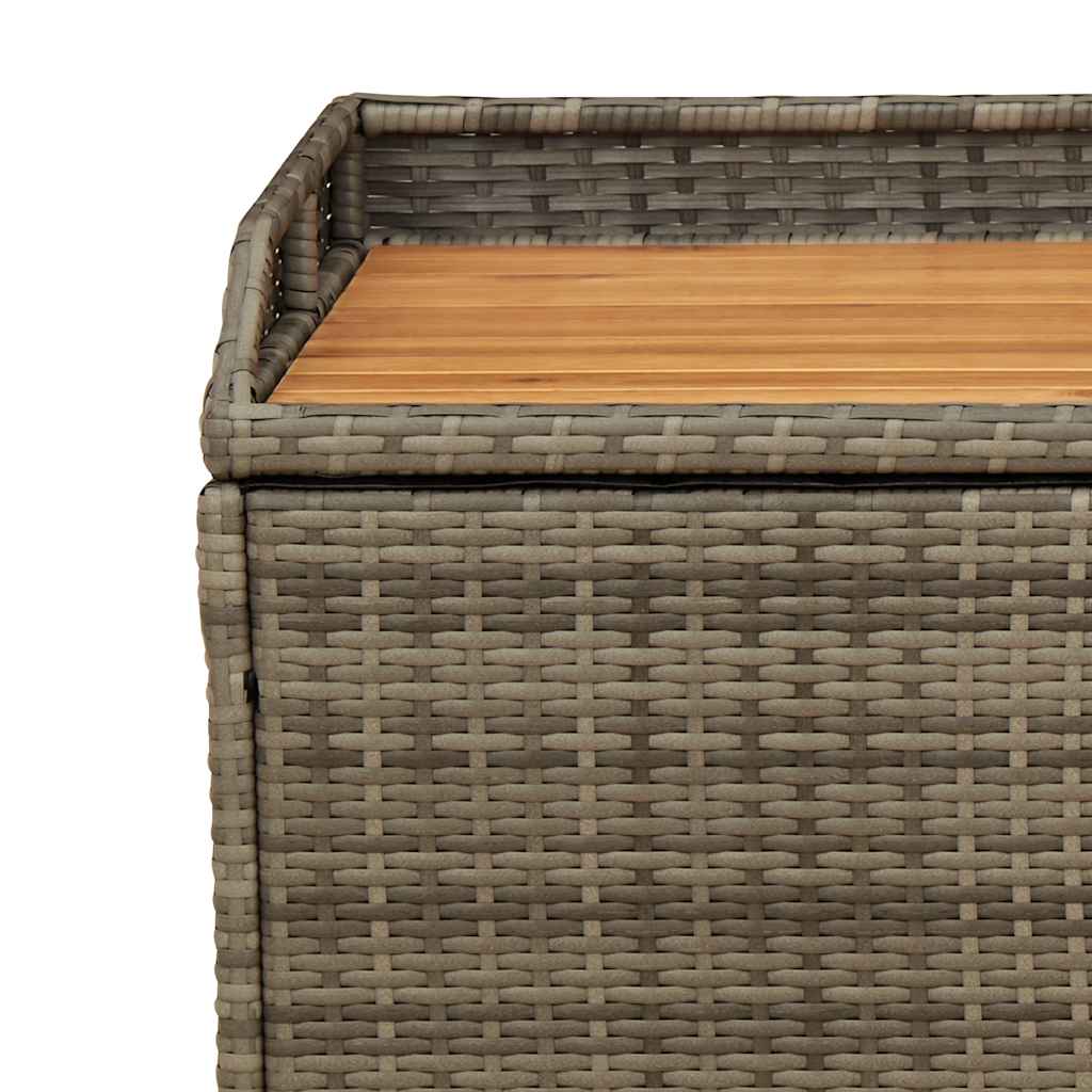 Bank mit Stauraum Schwarz 100x50x52 cm Poly Rattan Akazienholz