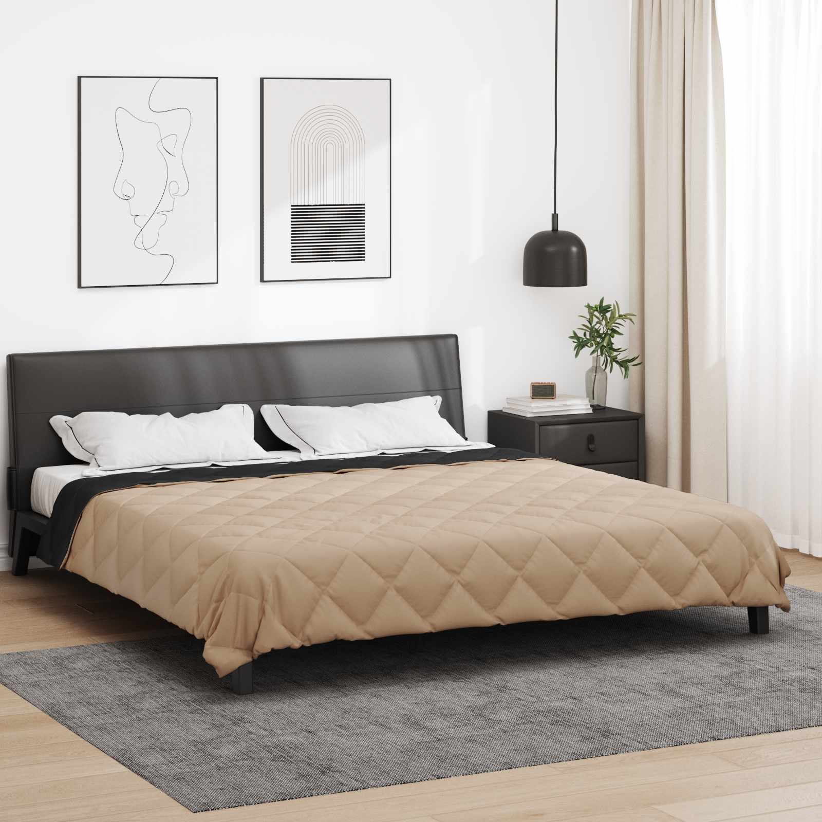 Ganzjahresbettdecke Anthrazit 135 x 200 cm Mikrofaser