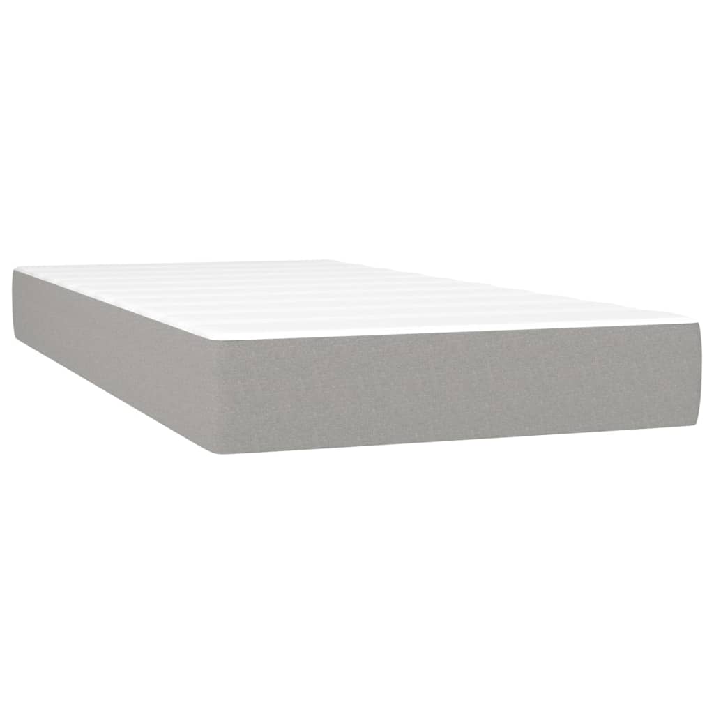 Taschenfederkernmatratze Mittel Hellgrau 80x200x20 cm Stoff
