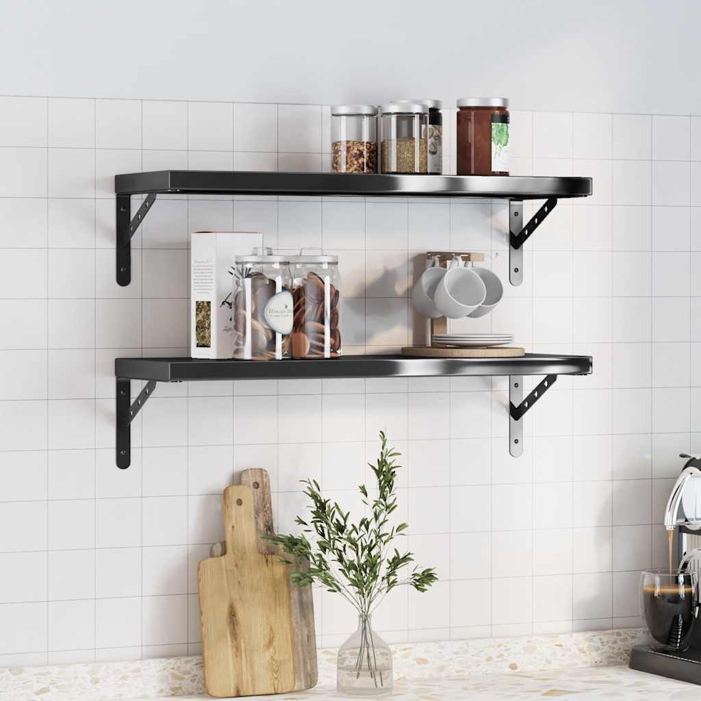 Wandregale 2 Stk. 100x40 cm Silbern Edelstahl
