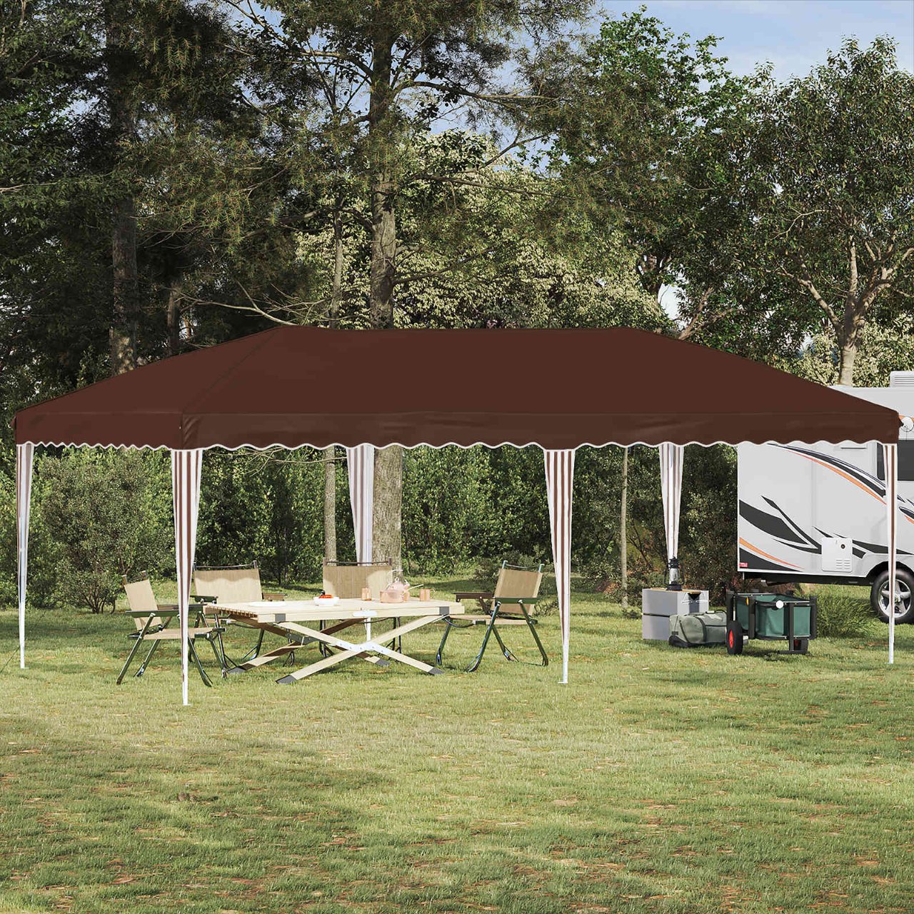 Pop-up Partyzelt 575 x 290 x 245 cm Creme