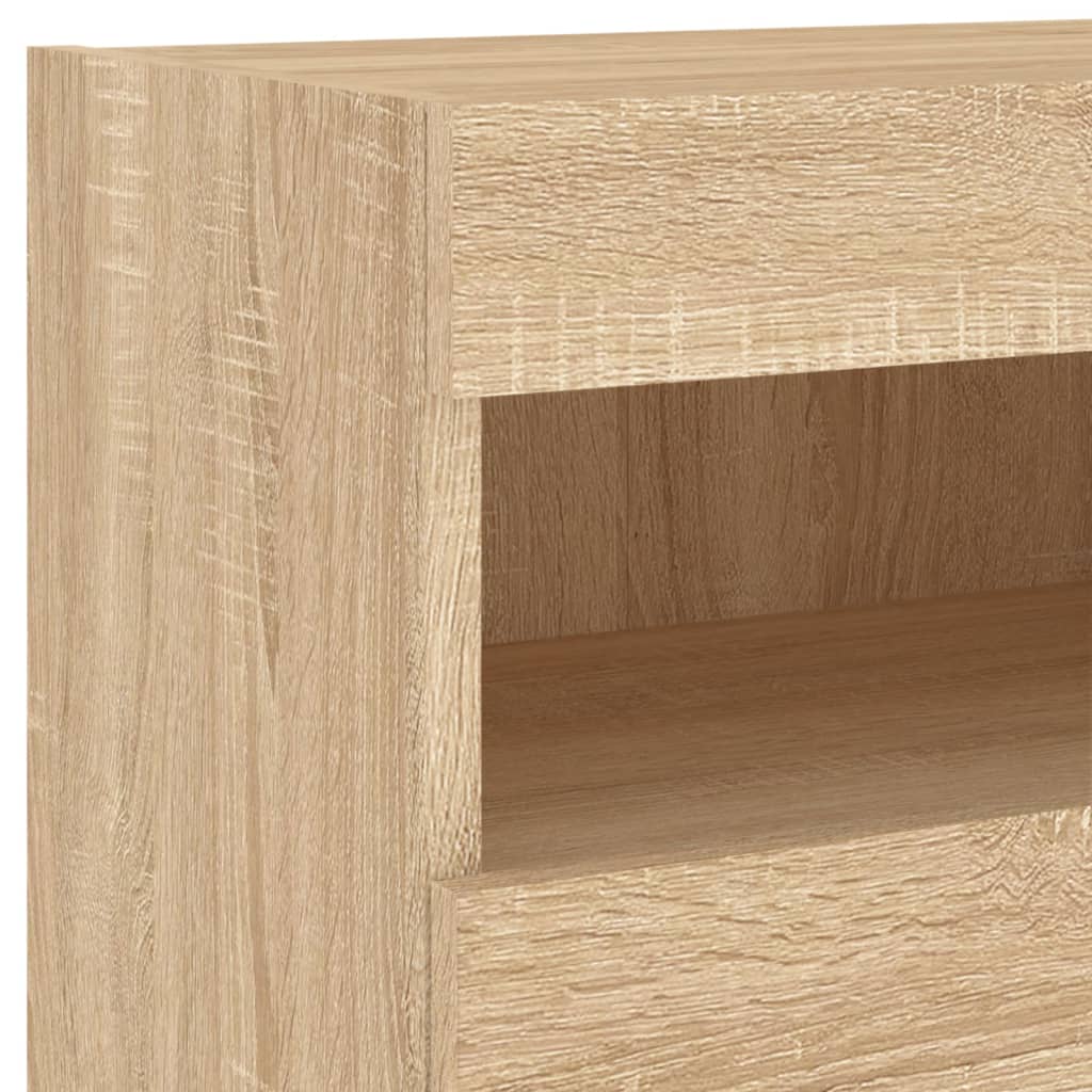 5-tlg. Wohnwand mit LED-Beleuchtung Weiß Holzwerkstoff
