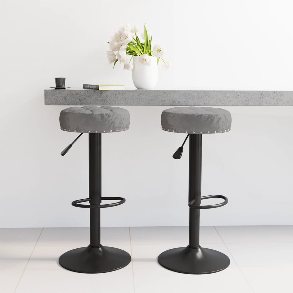Barhocker 2 Stk. Creme Samt
