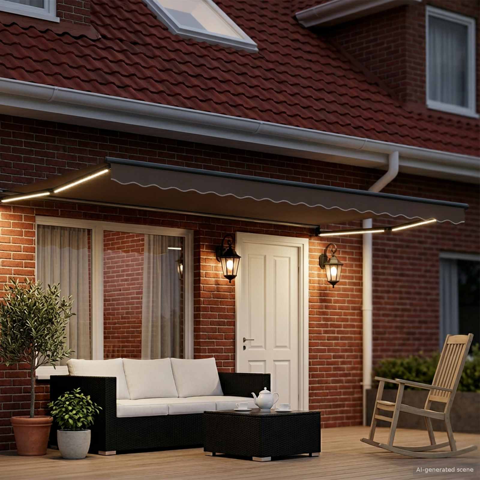 Elektrisches Markisenrahmen Weiß 2,5 x 2 m Aluminium