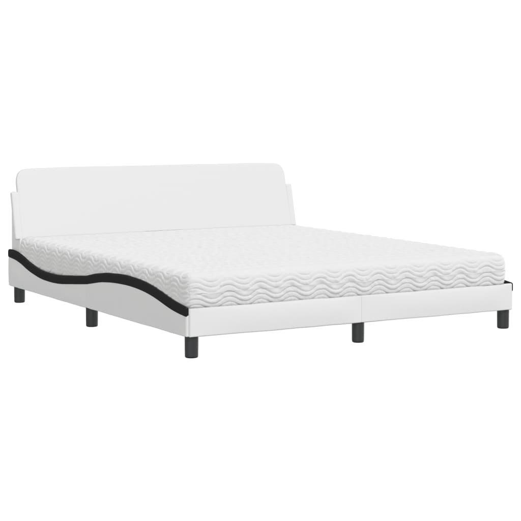Bett mit Matratze "Dover" Schwarz 80x200 cm Kunstleder