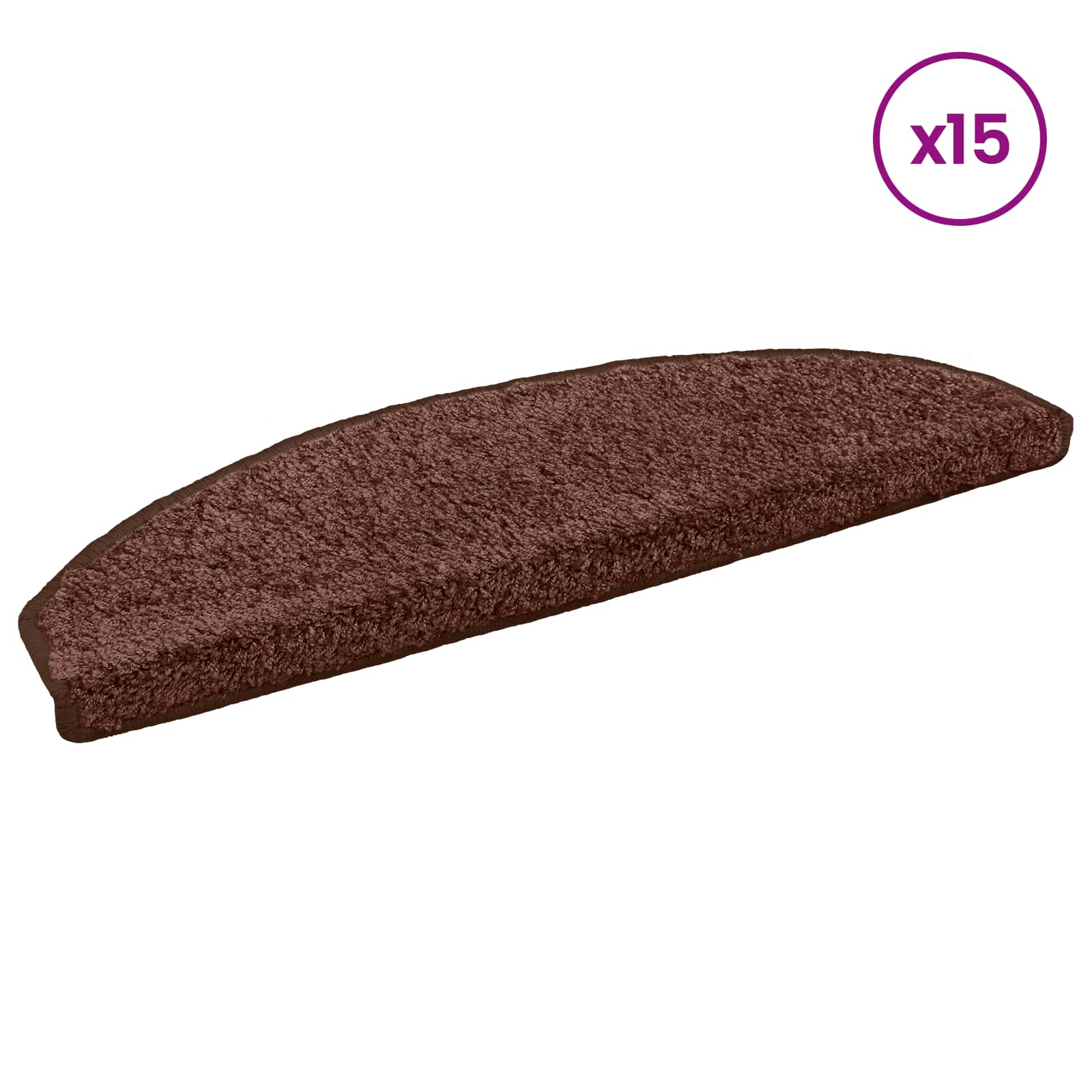 Stufenmatten 15 Stk. 56x17x3 cm Grau Halbrund