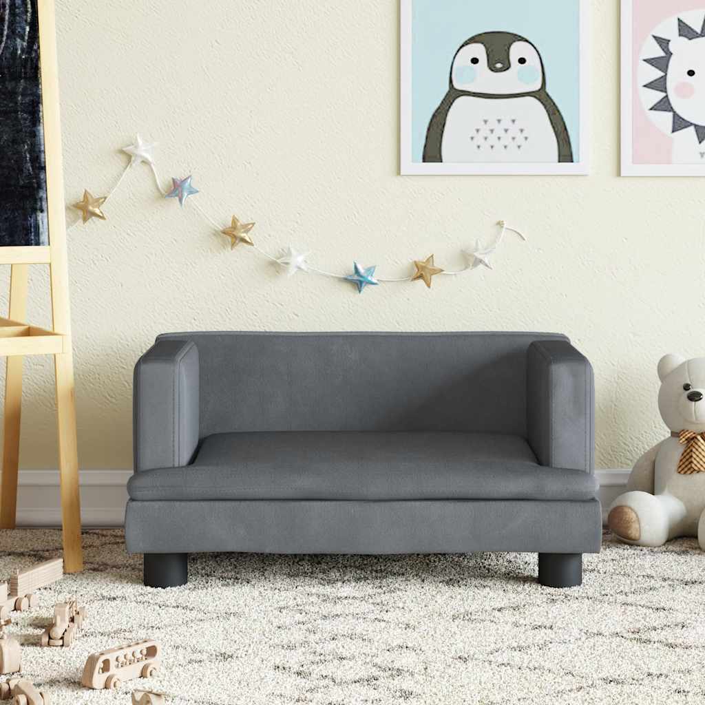 Kindersofa Blau 80x45x30 cm Samt