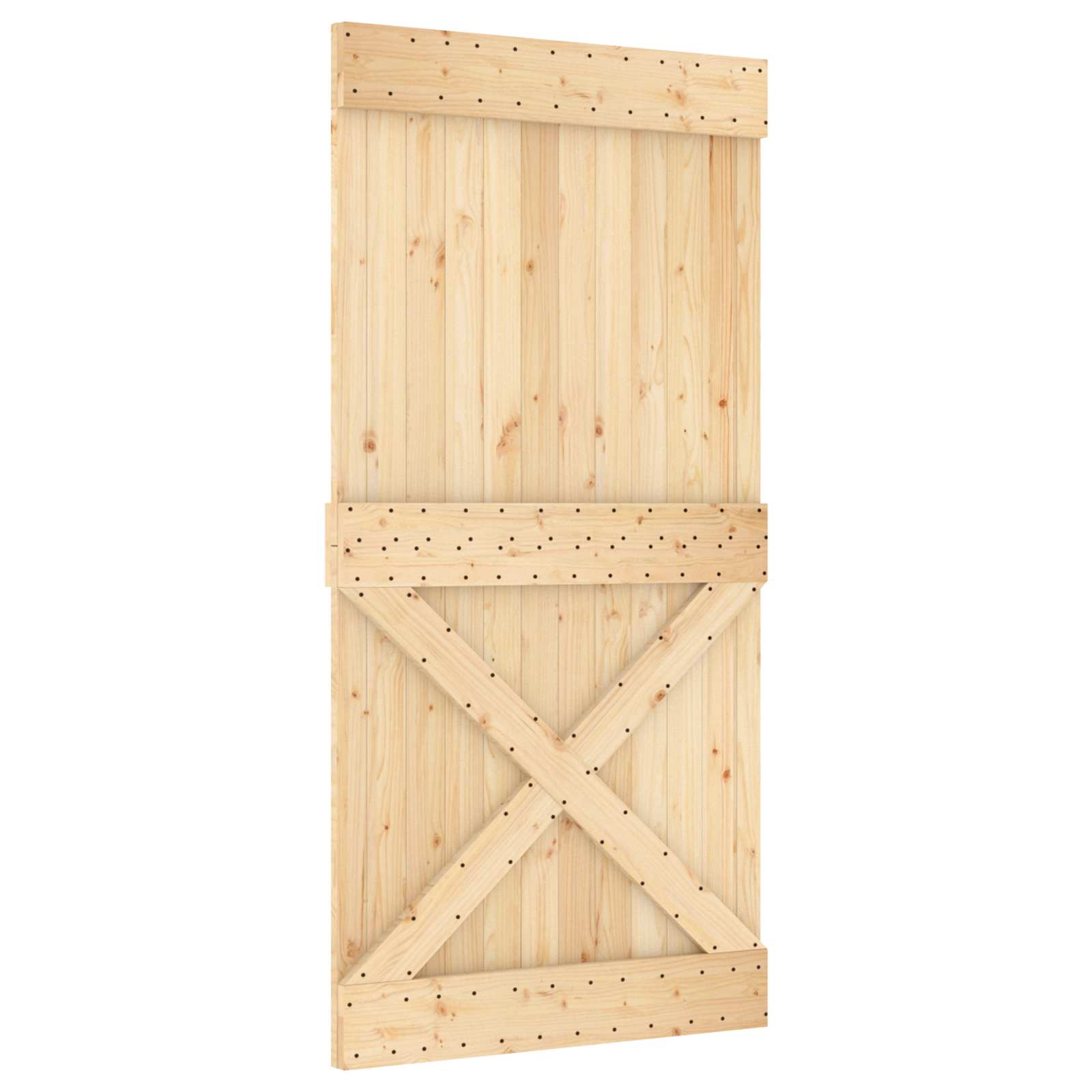 Schiebetür NARVIK Natürlich und Schwarz 70 x 210 cm (152,5 cm)