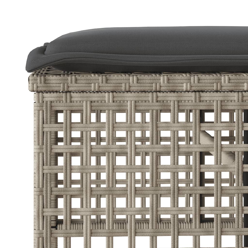 4-tlg. Garten-Sofagarnitur mit Kissen Schwarz Poly Rattan Glas