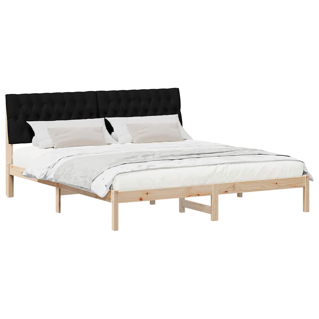 Bettgestell mit gepolstertem Kopfteil Braun 200 x 200 cm