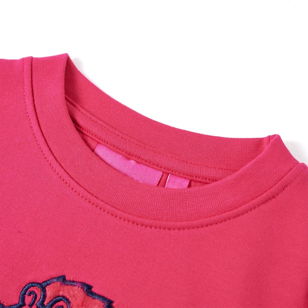 Kinder-Sweatshirt Knallrosa 140