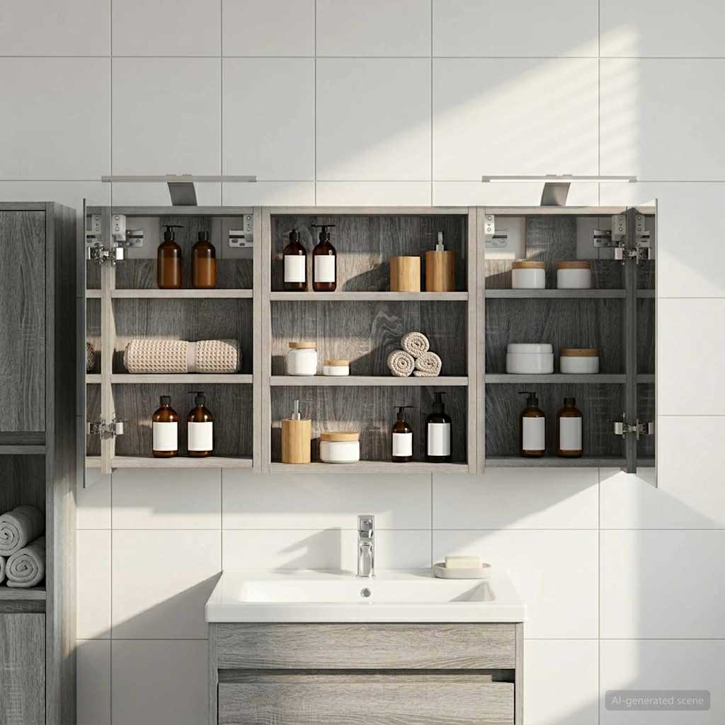 Badezimmerschrank-Set 3 pcs 80 x 10,5 x 50 cm Holzwerkstoff