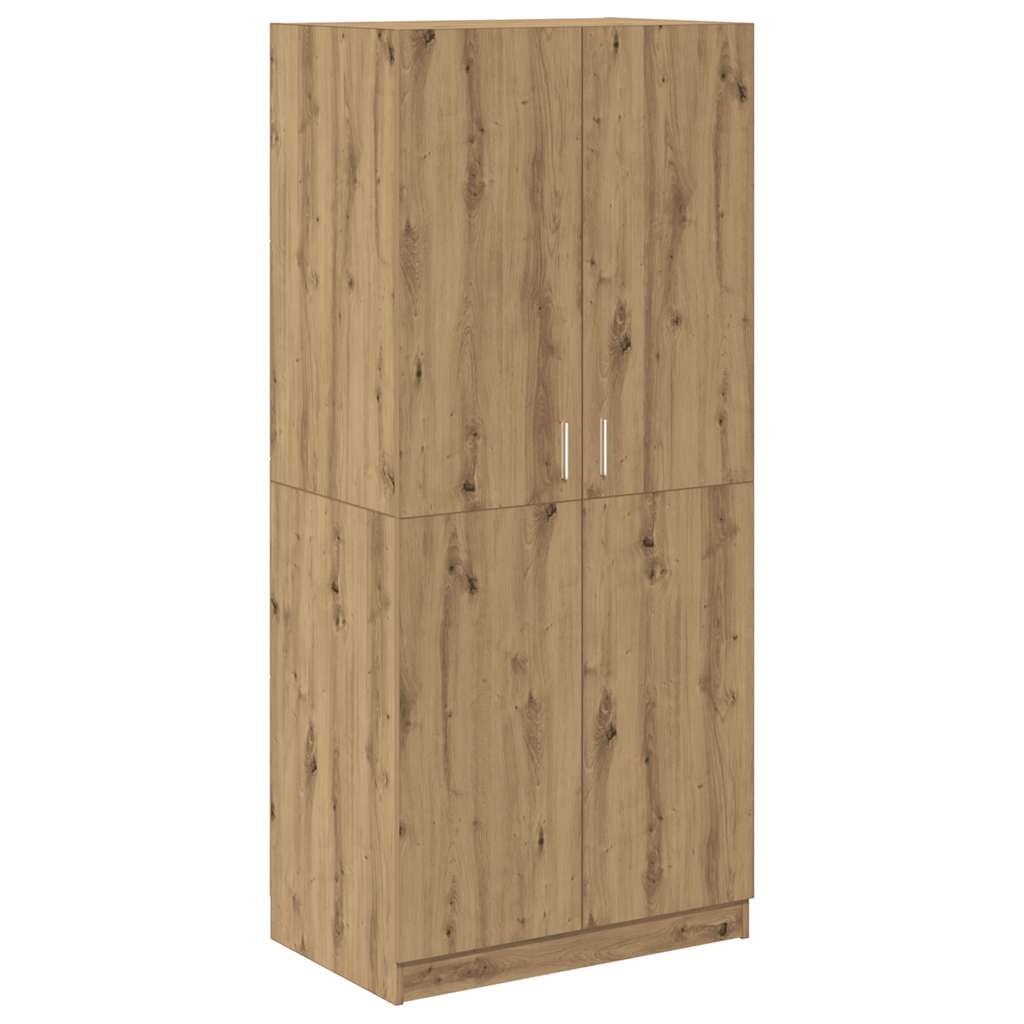 Kleiderschrank Weiß 90x52x200 cm Holzwerkstoff