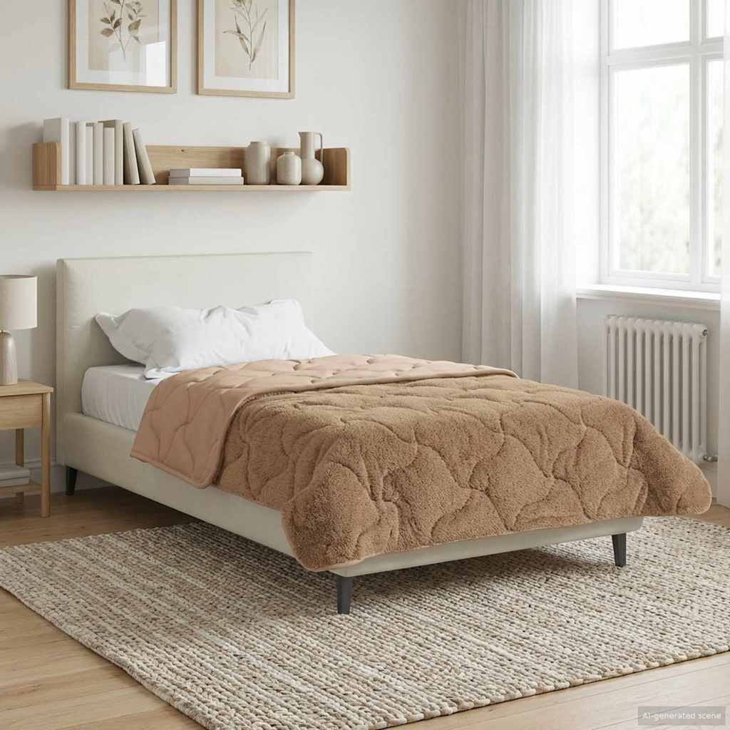 Sommerdecke Anthrazit 135 x 200 cm Mikrofaser und Teddy-Fleece