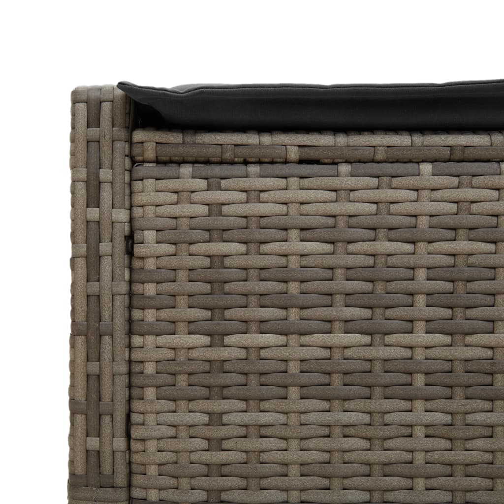 Doppel-Sonnenliege mit Kissen Schwarz Poly Rattan