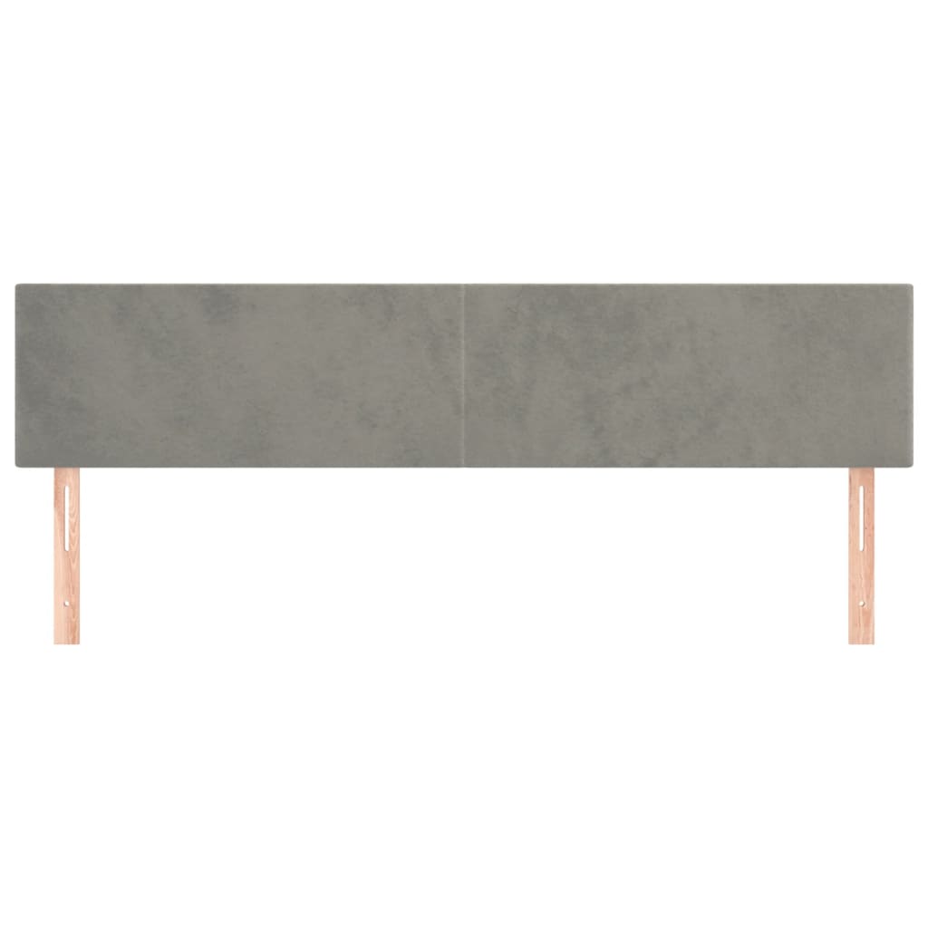 Kopfteil Hellgrau 80x5x118/128 cm Samt