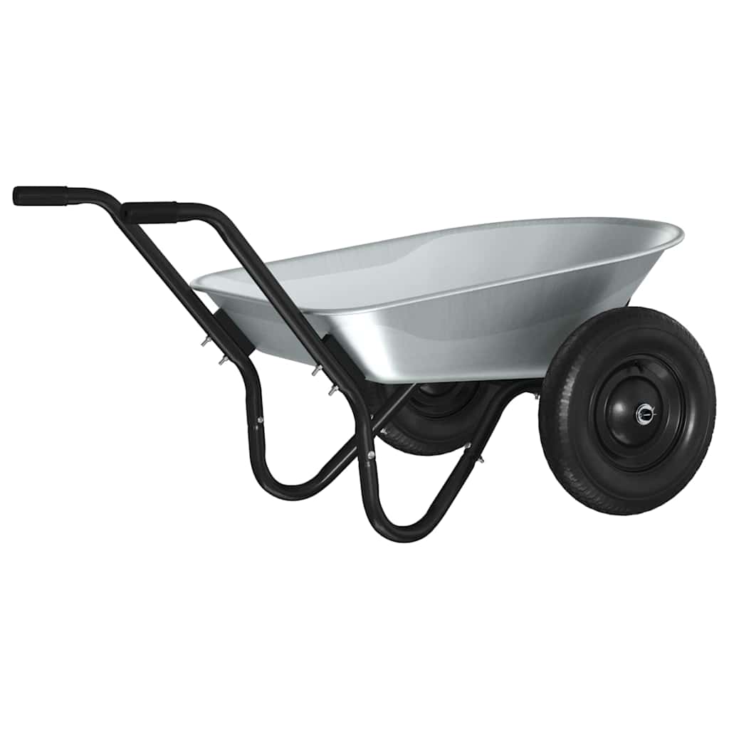 Schubkarre Silber und Schwarz 137 x 60 x 65,5 cm Stahl