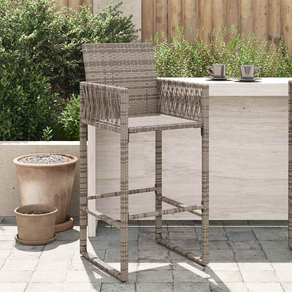 Garten-Barhocker 2 Stk. Schwarz Poly Rattan
